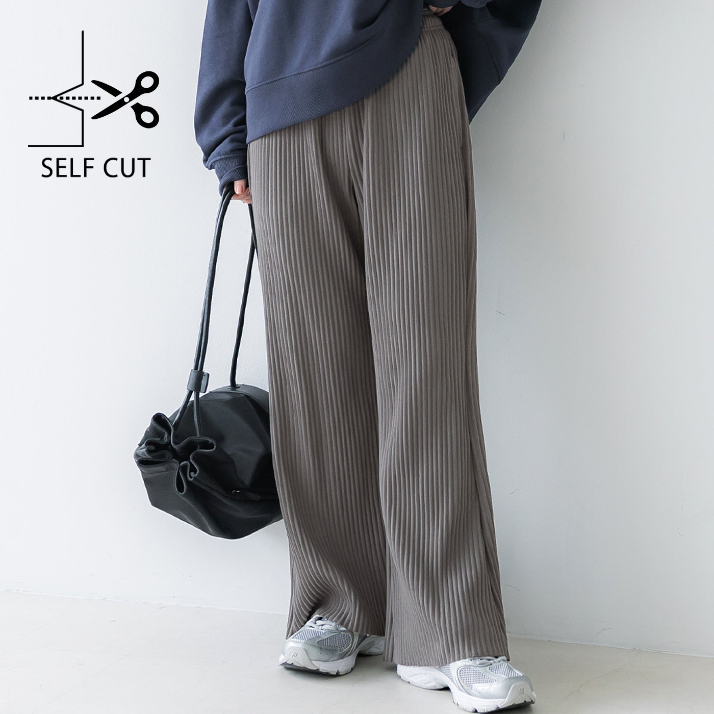 コカ coca 裏起毛ジョーゼットリブパンツ （Charcoal） Charcoal