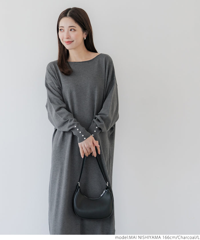 coca Pearl Sleeve Knit Dress