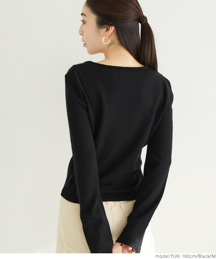 【WEB限定セール】コカ coca ニットフロントデザイントップス