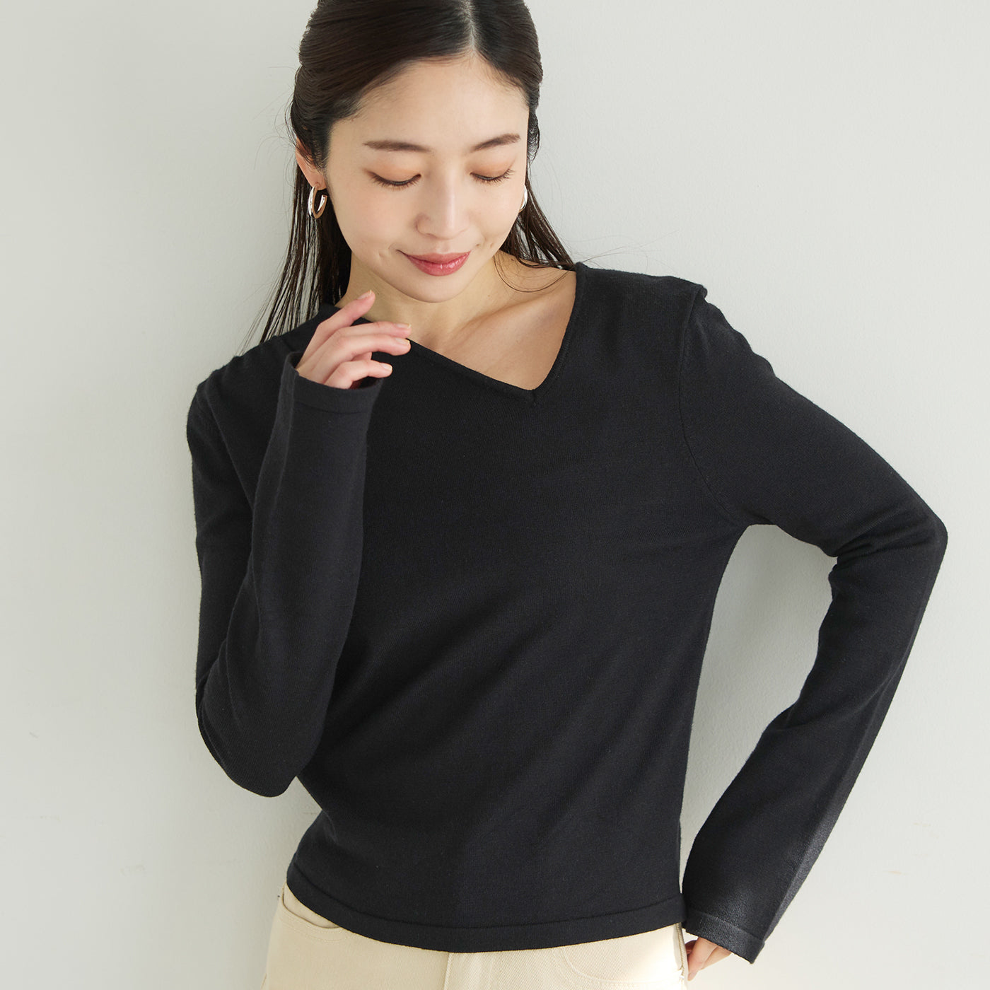 【WEB限定セール】コカ coca ニットフロントデザイントップス