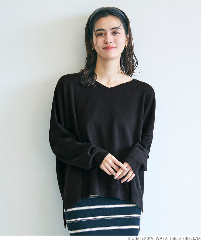 coca V-neck dolman knit top