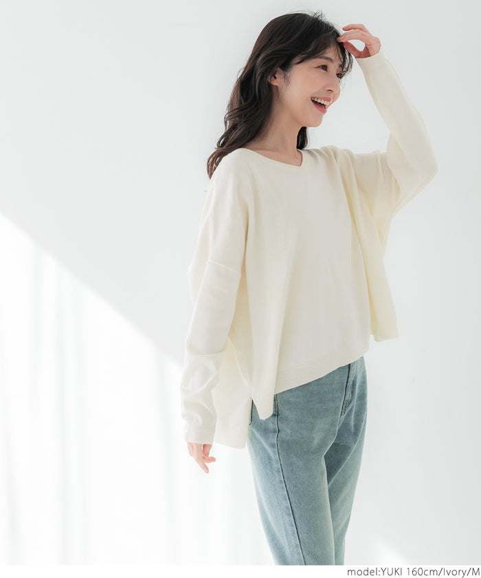 coca V-neck dolman knit top