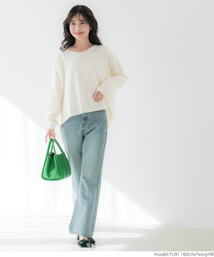 coca V-neck dolman knit top