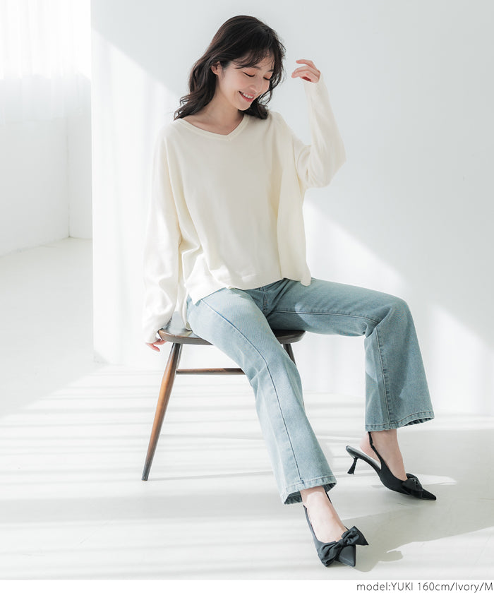 coca V-neck dolman knit top