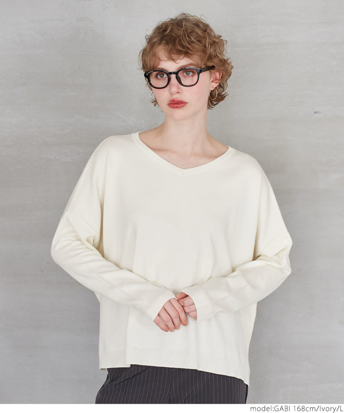 coca V-neck dolman knit top