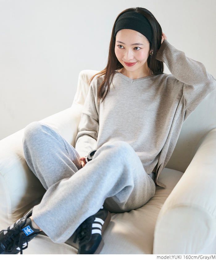 coca V-neck dolman knit top