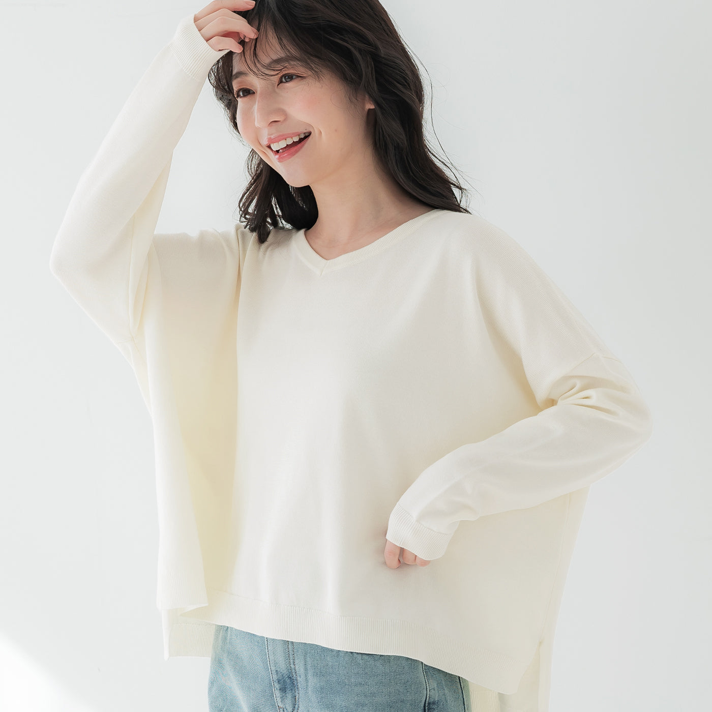 coca V-neck dolman knit top