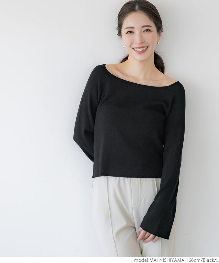 coca off-shoulder flare sleeve knit