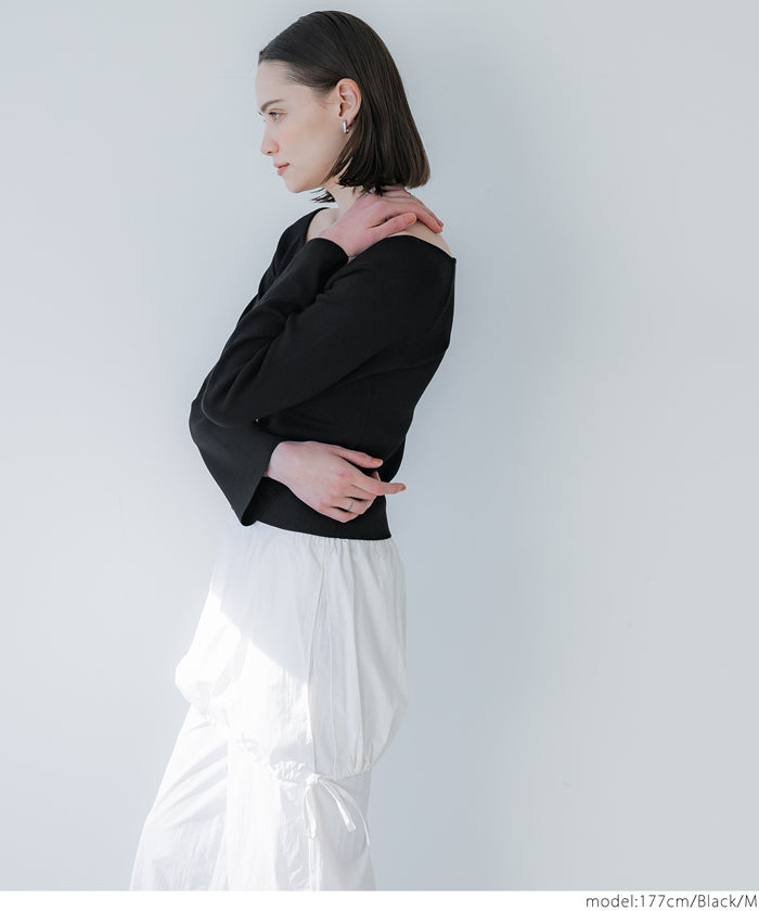 coca off-shoulder flare sleeve knit