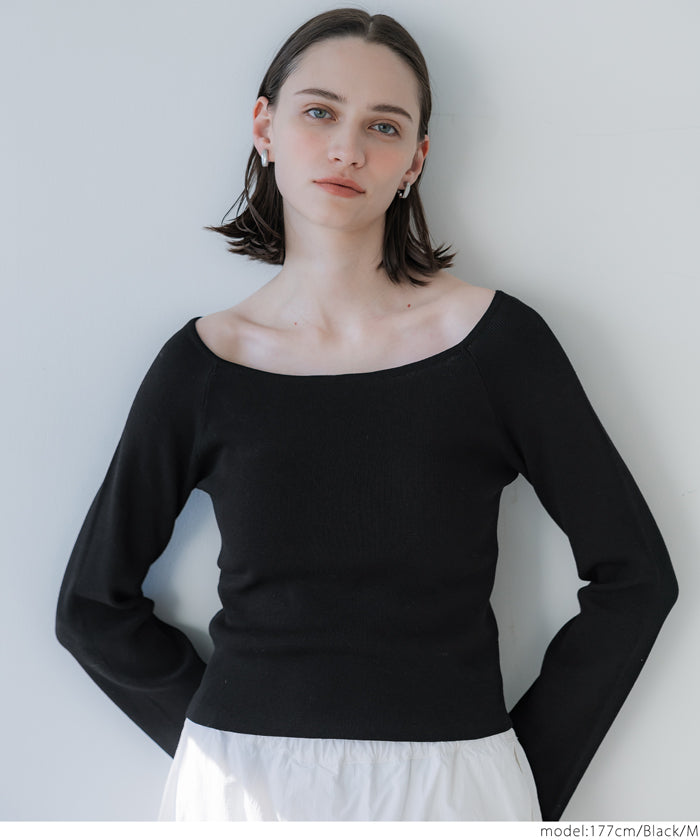 coca off-shoulder flare sleeve knit