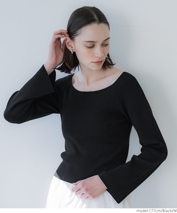 coca off-shoulder flare sleeve knit