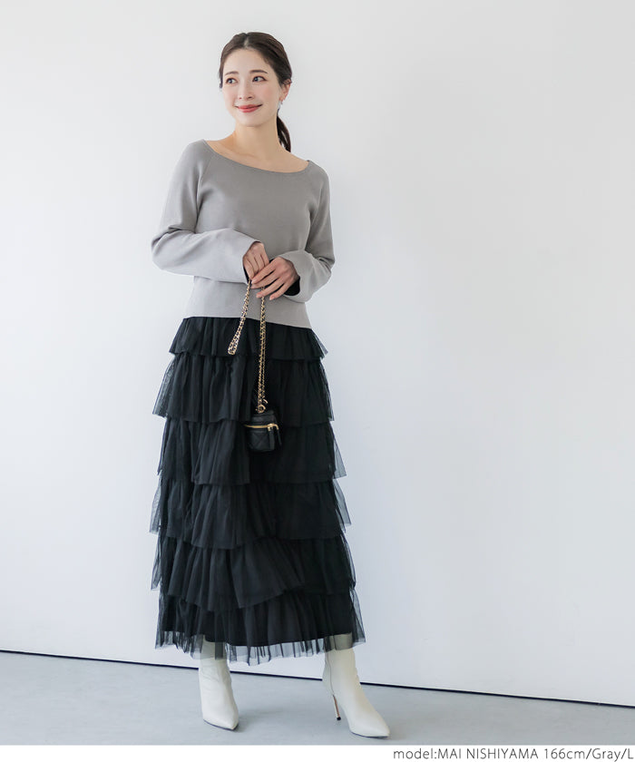 coca off-shoulder flare sleeve knit