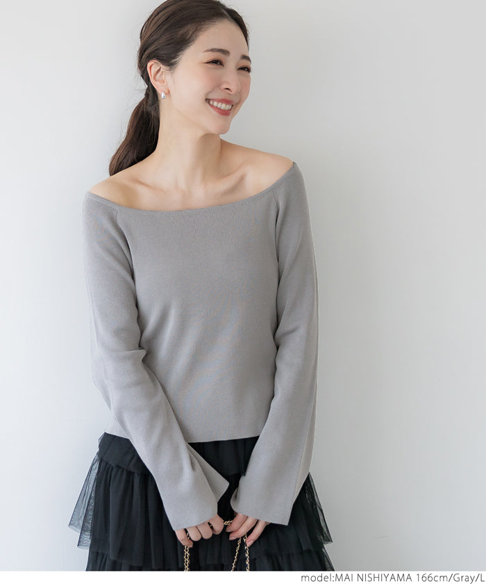 コカ coca オフショルダー フレアスリーブニット