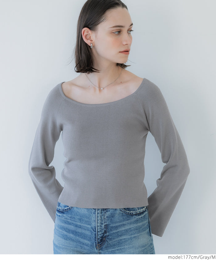 coca off-shoulder flare sleeve knit