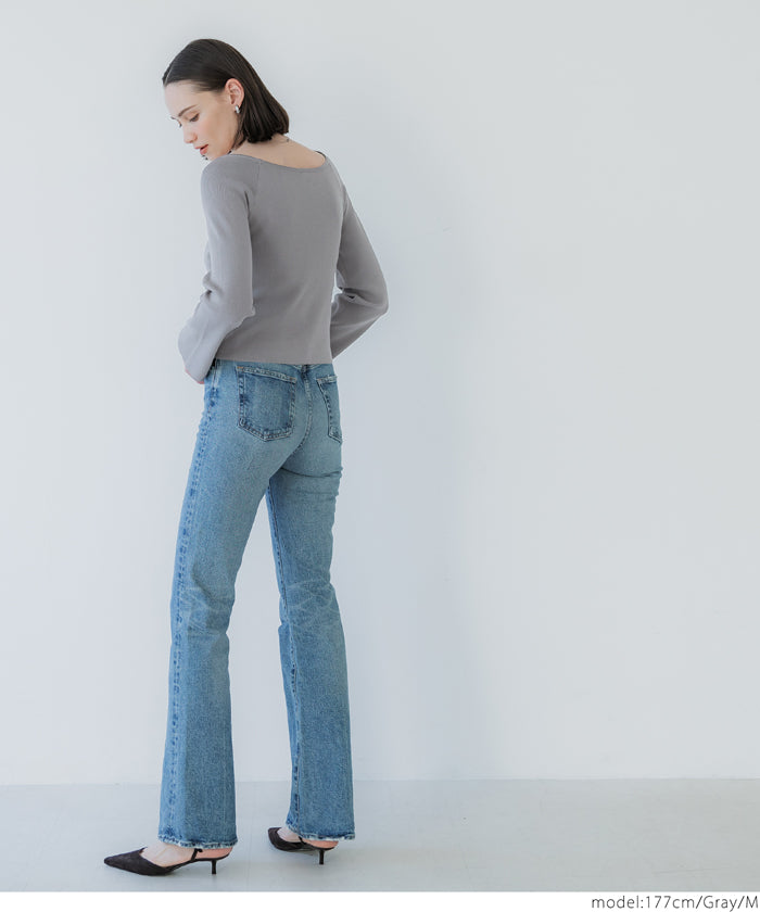 coca off-shoulder flare sleeve knit