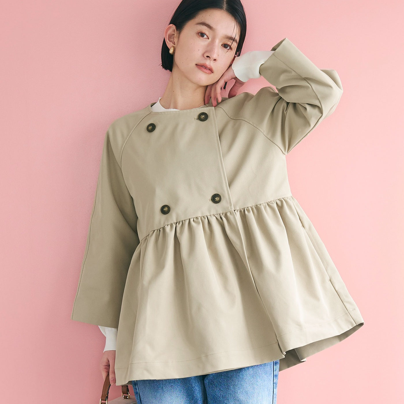 [WEB Limited Sale] coca Gather Trench Jacket