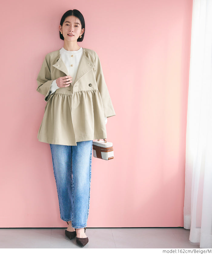 [WEB Limited Sale] coca Gather Trench Jacket