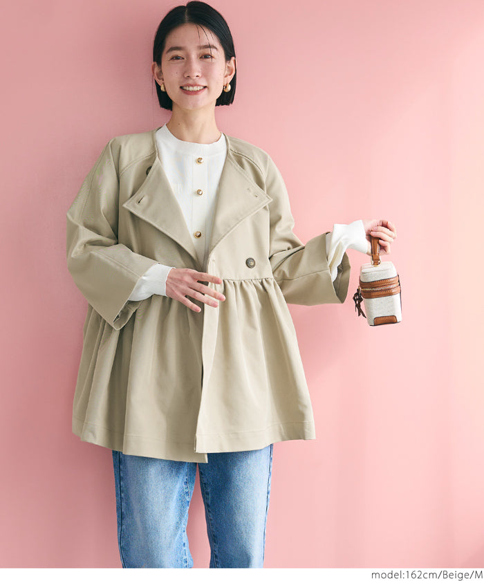 [WEB Limited Sale] coca Gather Trench Jacket