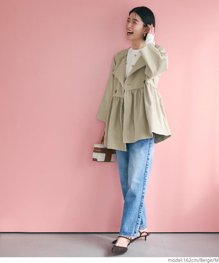 [WEB Limited Sale] coca Gather Trench Jacket