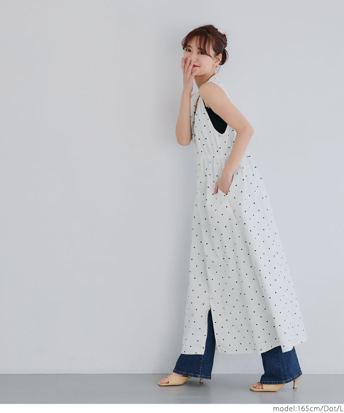 coca Coca Parifuwa V-Neck Zipper Jumper Skirt