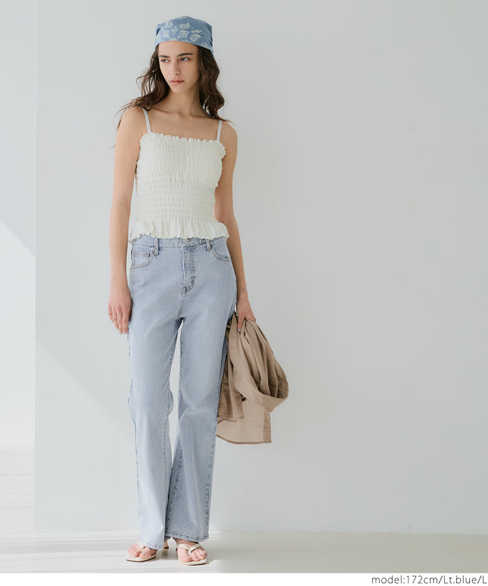 coca teleco-style denim flare pants