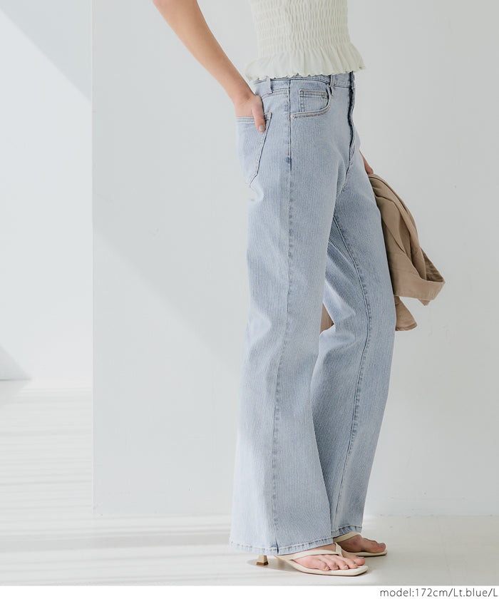 coca teleco-style denim flare pants