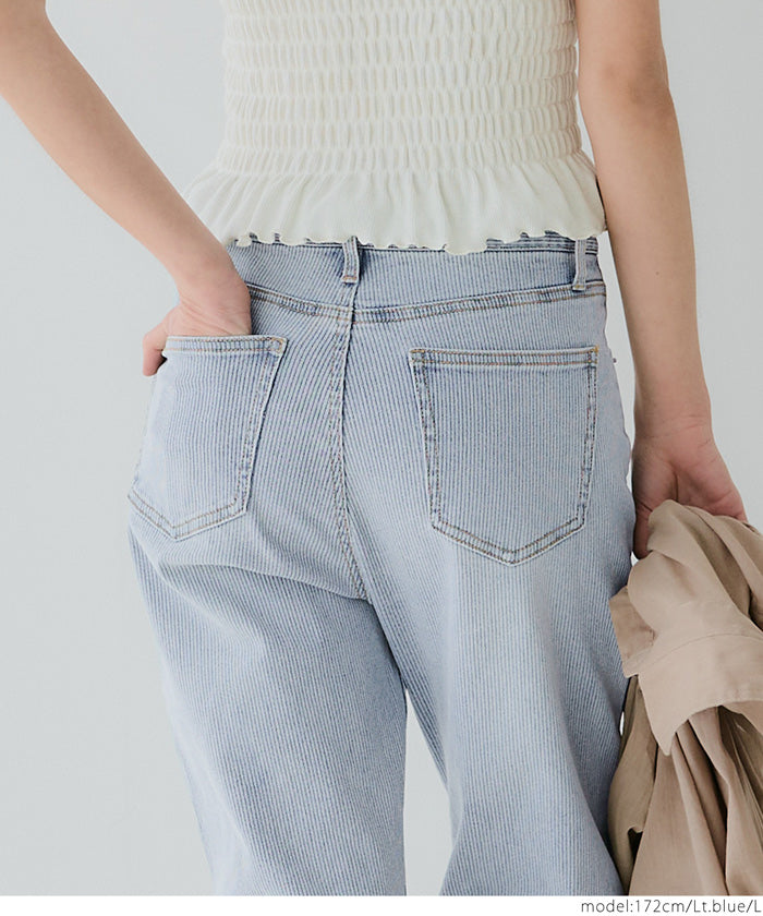 coca teleco-style denim flare pants