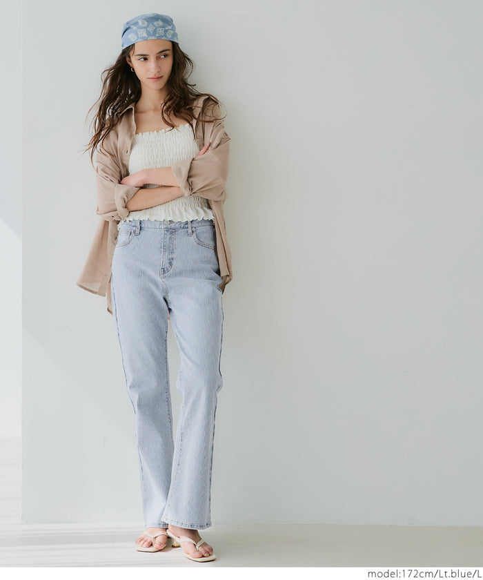 coca teleco-style denim flare pants