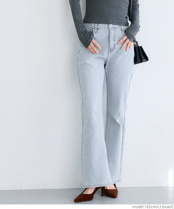 coca teleco-style denim flare pants