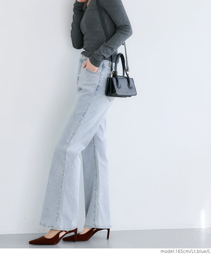 coca teleco-style denim flare pants