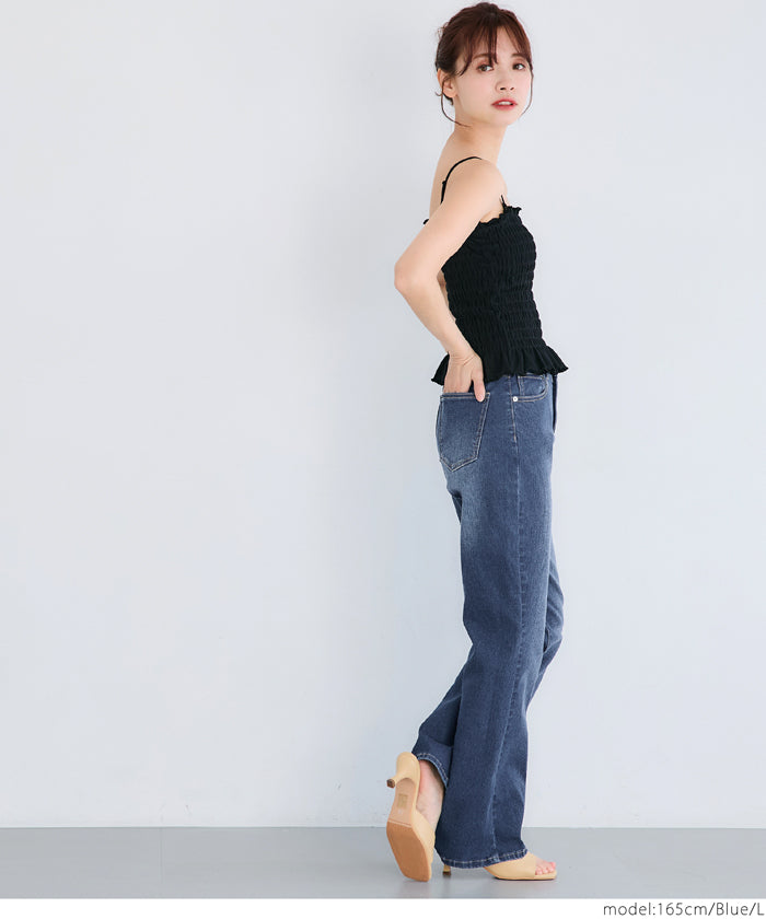 coca teleco-style denim flare pants