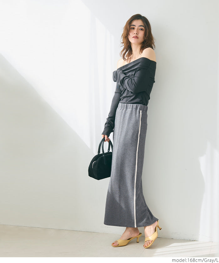 コカ coca エンボスラインスカート （Black） Black