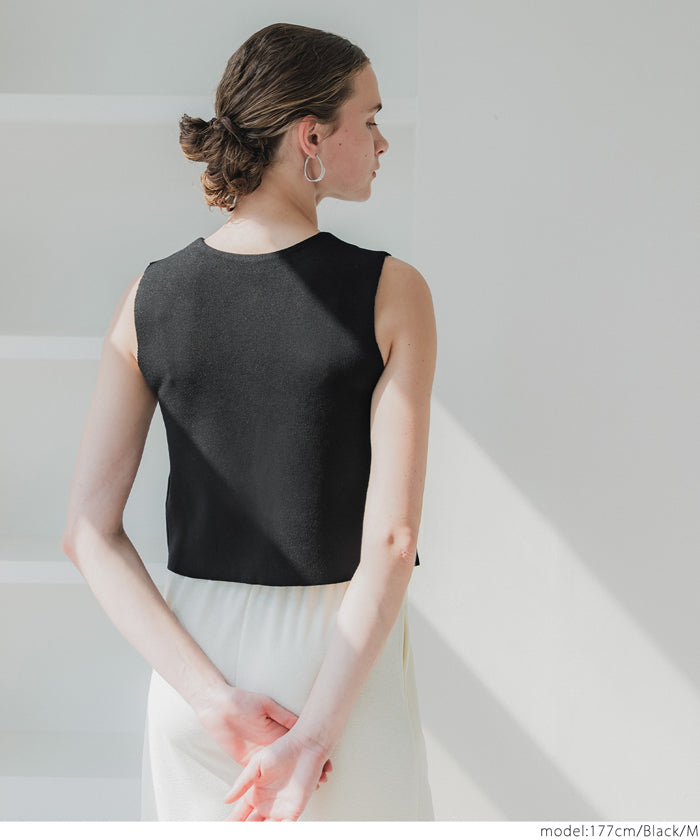 コカ coca 金ボタンニットベスト （Black） Black