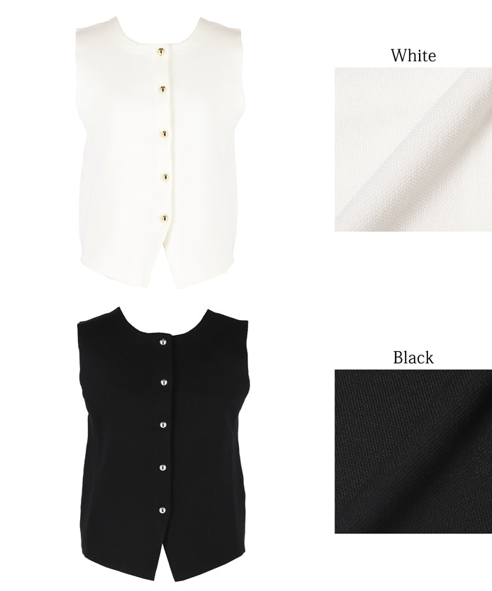 コカ coca 金ボタンニットベスト （Black） Black