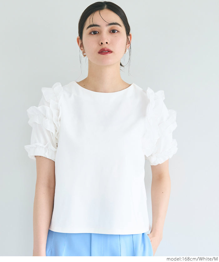 コカ coca 袖フリル半袖トップス （Black） Black