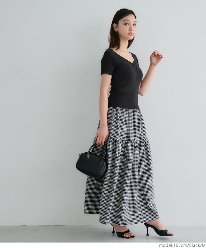 コカ coca リブギャザートップス （Black） Black