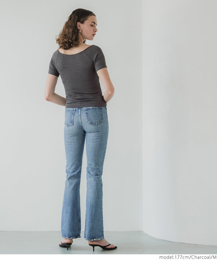 コカ coca リブギャザートップス （Black） Black