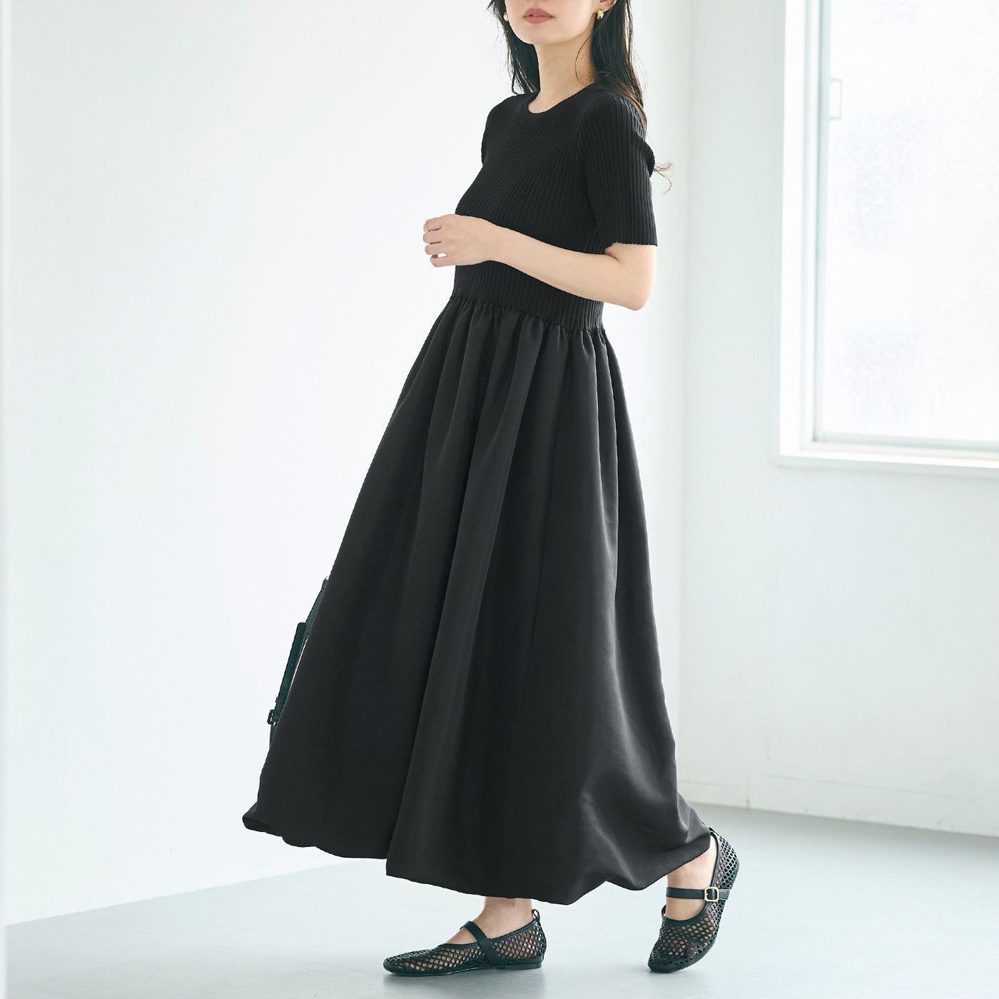 コカ coca バルーンニットワンピース （Black） Black