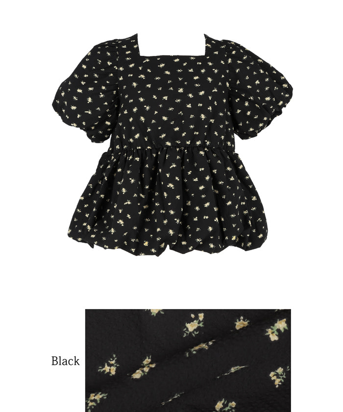 コカ coca サッカーバルーンブラウス （Black） Black