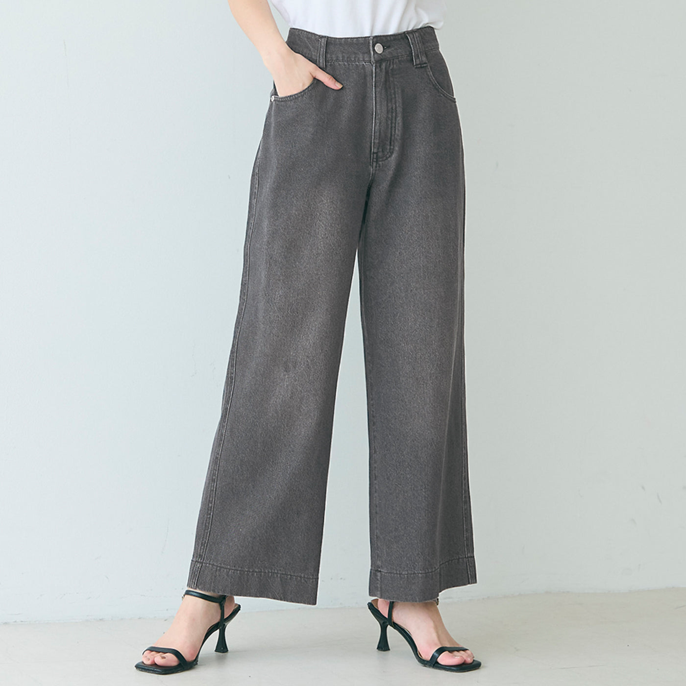 コカ coca デニム9分丈パンツ （Black） Black