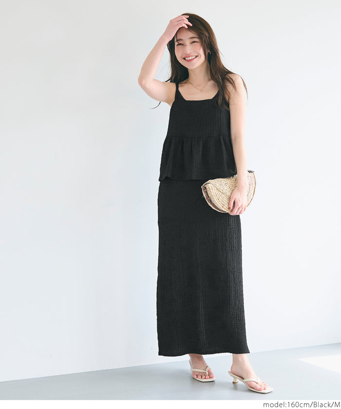 コカ coca ペプラムクロスシャーリングワンピース （Black） Black