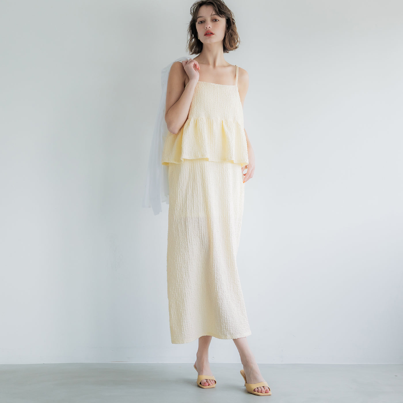 コカ coca ペプラムクロスシャーリングワンピース （Ivory） Ivory