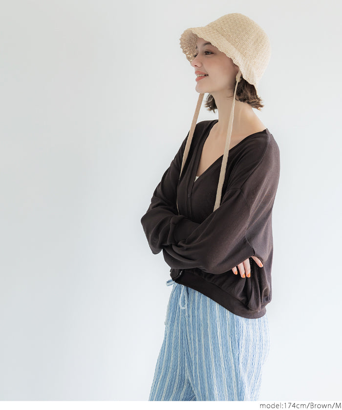 コカ coca シアージョーゼットカーディガン （Brown） Brown