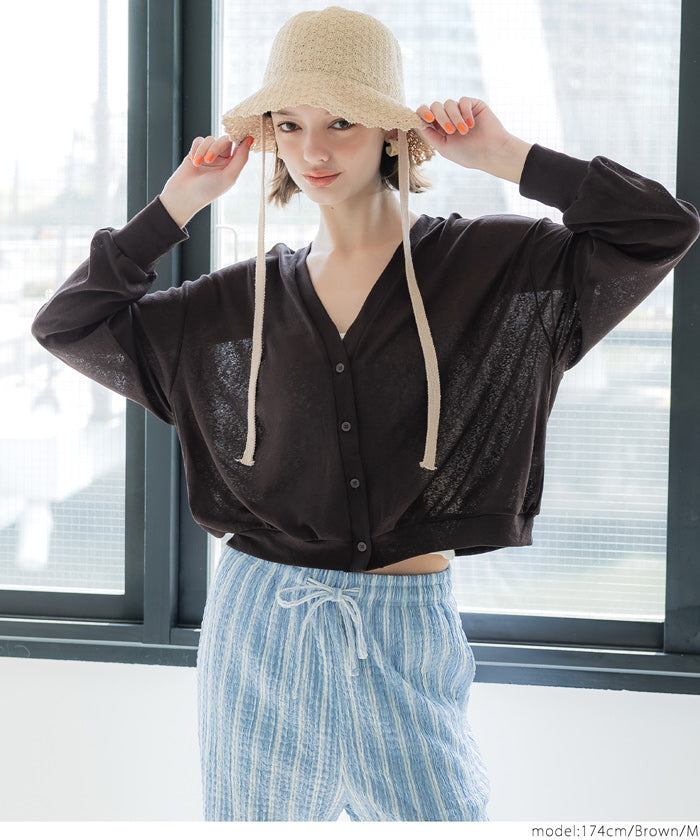 コカ coca シアージョーゼットカーディガン （Brown） Brown