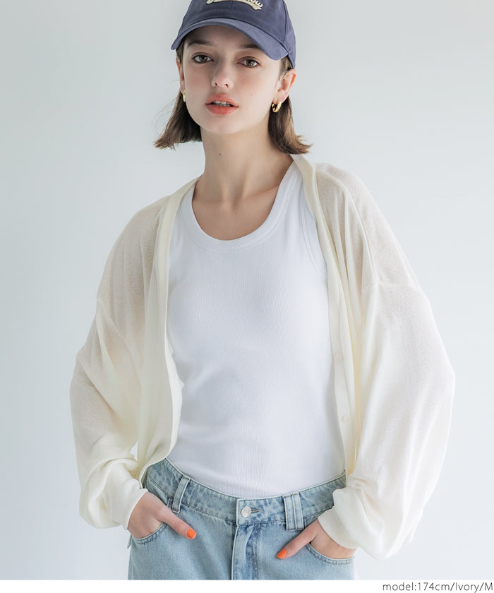 コカ coca シアージョーゼットカーディガン （Brown） Brown