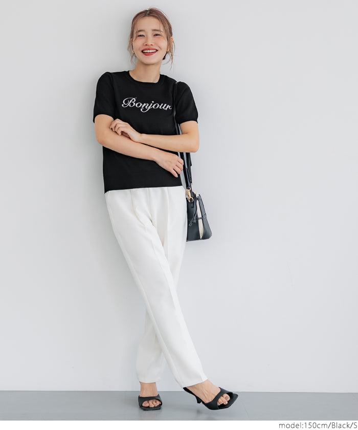 コカ coca シャリ感レーヨンロゴ刺繍ニット （Gray） Gray