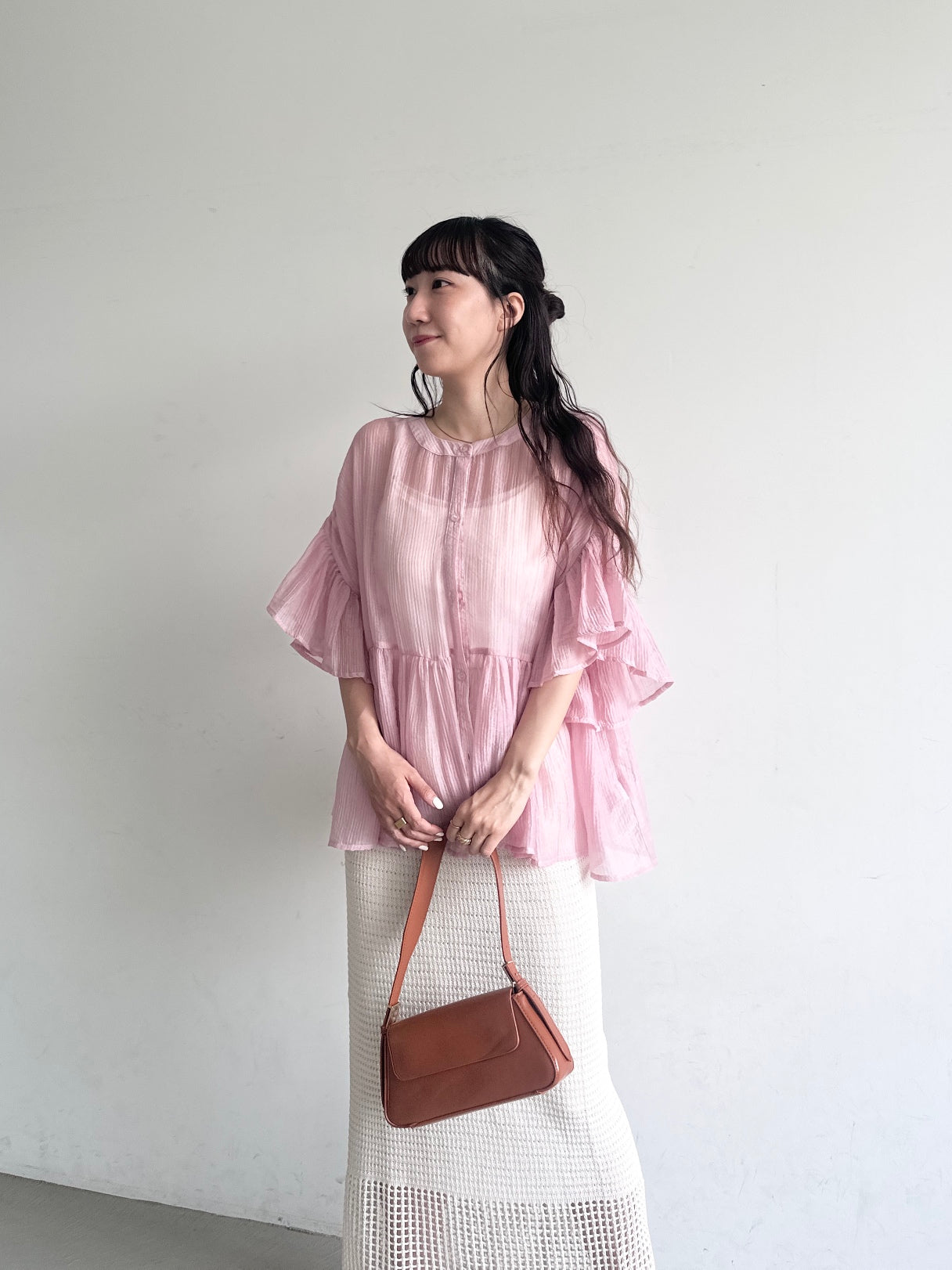 コカ coca カギ編みタイトニットスカート （Ivory） Ivory