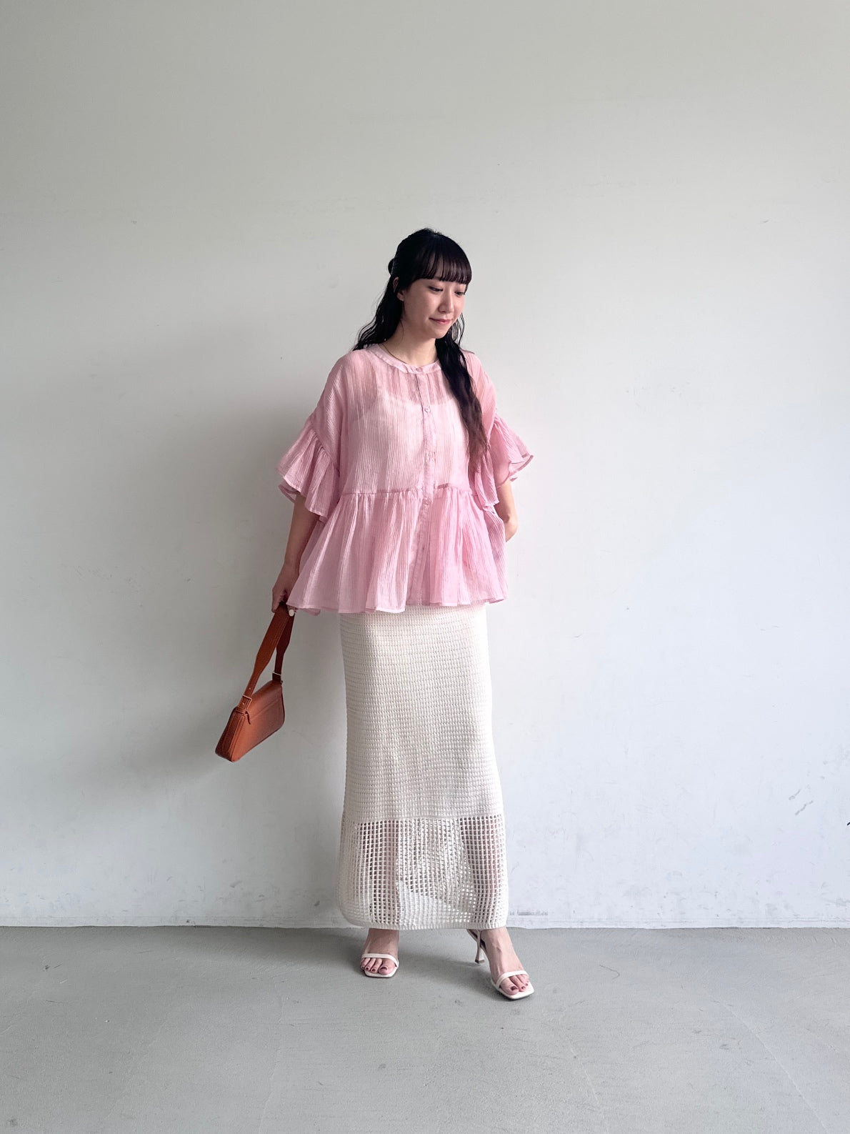 コカ coca カギ編みタイトニットスカート （Ivory） Ivory