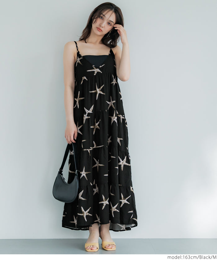 コカ coca 柄ティアードワンピース （Black） Black