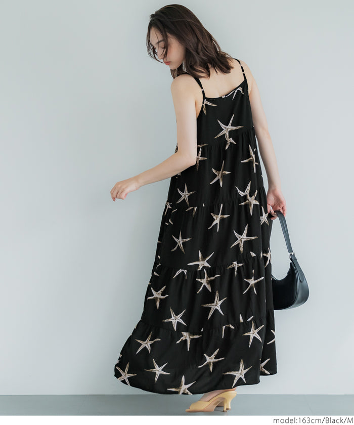 コカ coca 柄ティアードワンピース （Black） Black